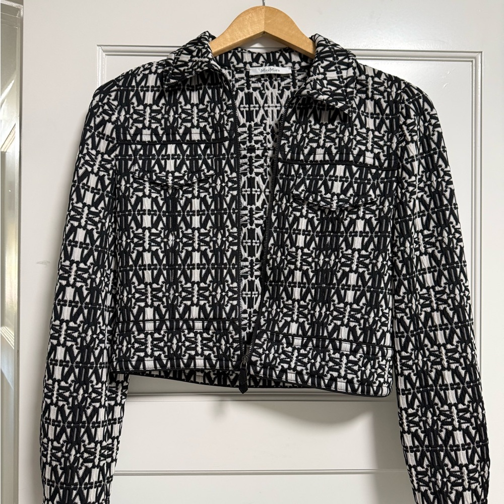 MaxMara Black and White Teddy Jacket